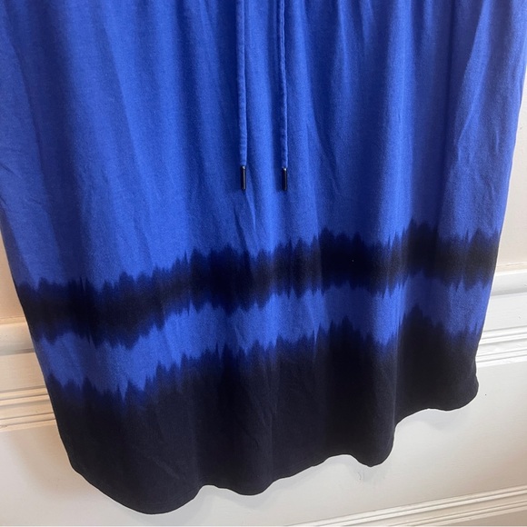 Simply Vera Vera Wang Blue and Black Midi Dress Size XL EUC - Picture 3 of 9